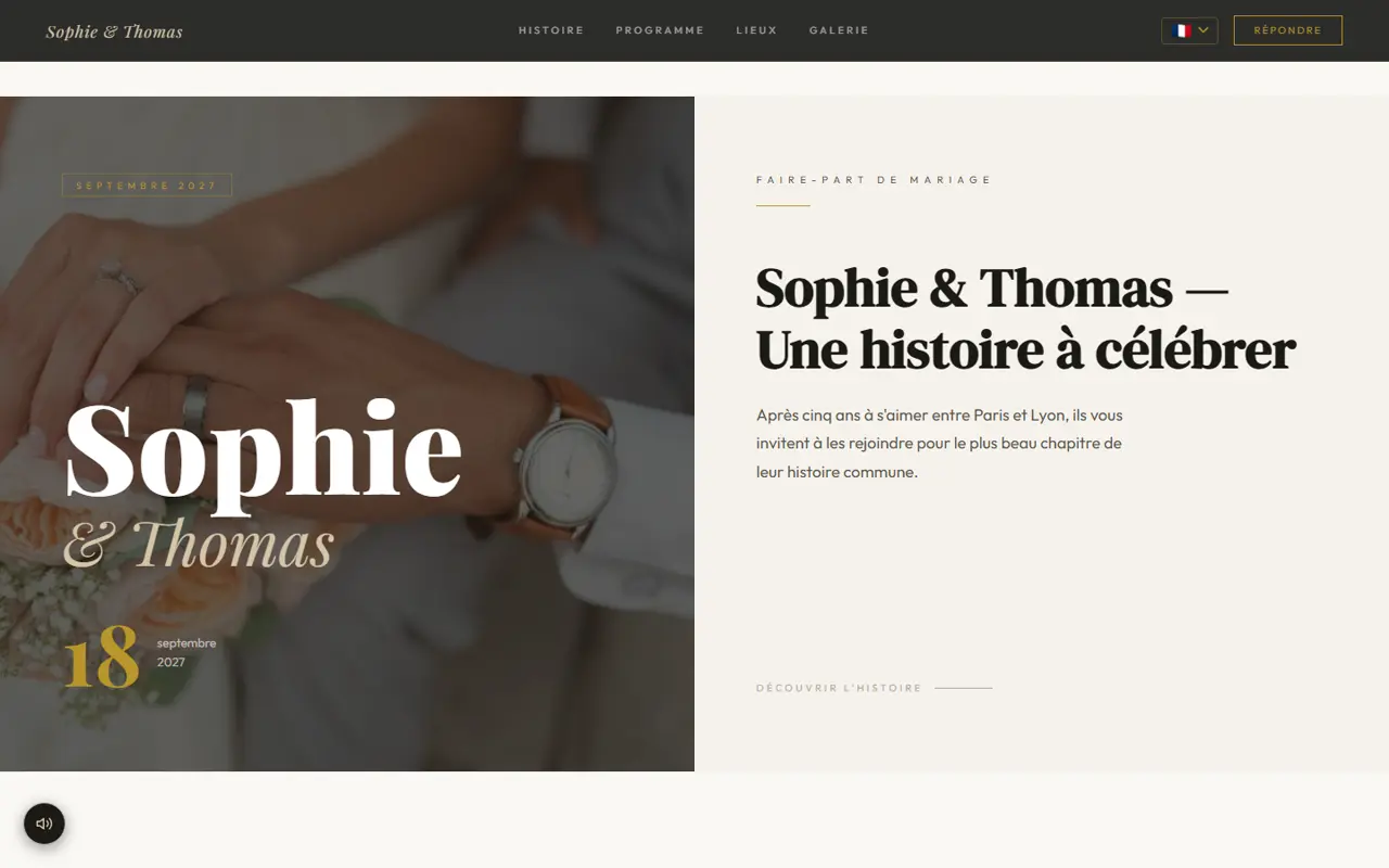Modèle de site de mariage Ardoise Élégant