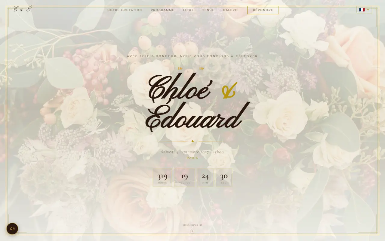 Modèle de site de mariage Classique Intemporel