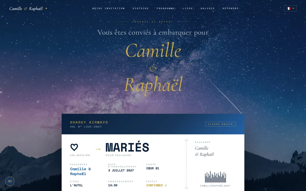 Modèle de site de mariage Marine Côtier