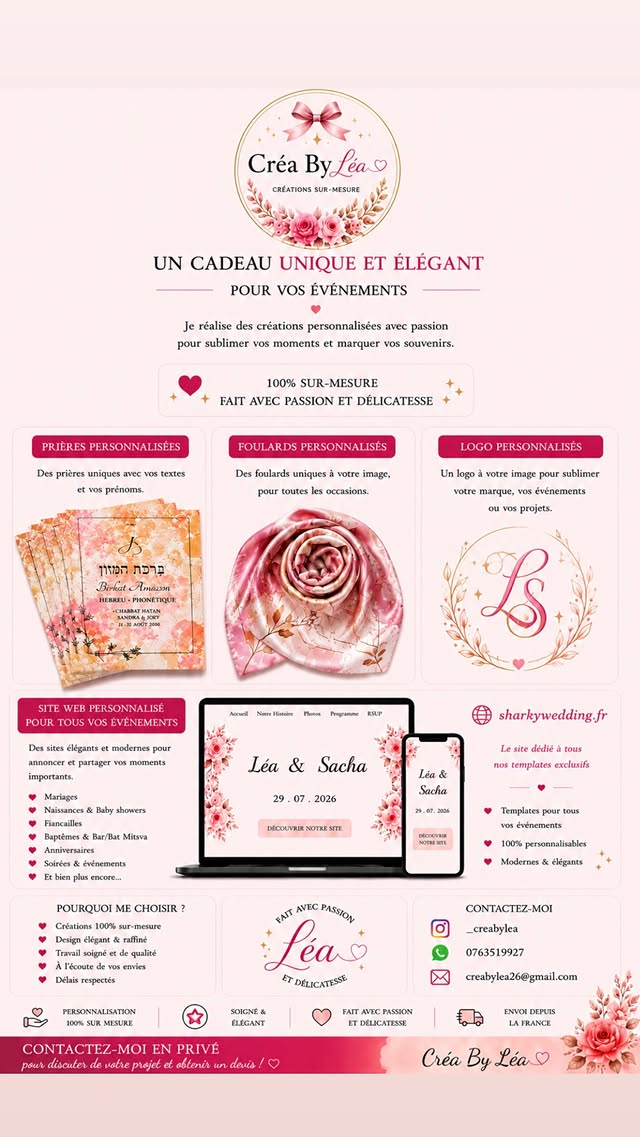 Exemple de création Créa By Léa rose et blanche